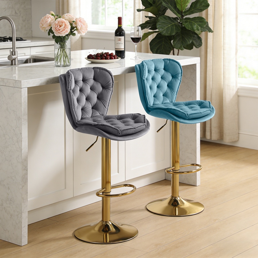 bar stools black velvet